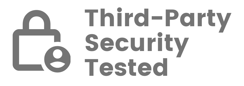 Text saying 'Third-Party Security Tested' with lock icon