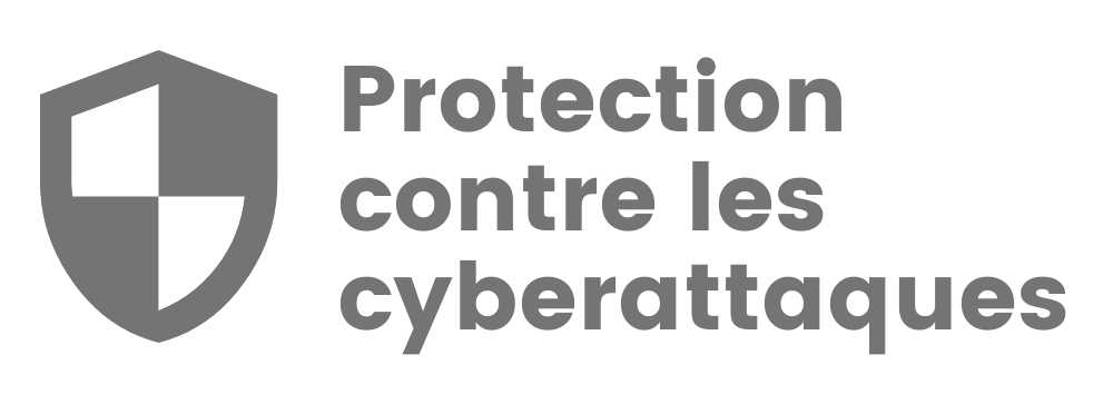 Text saying 'Cyberattack Protection' with shield logo